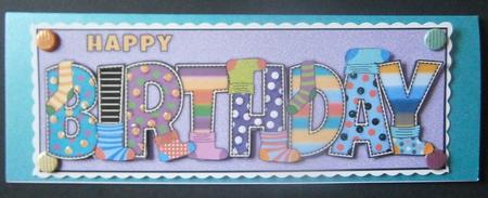 Socks Birthday Large Dl by Davina Rundle