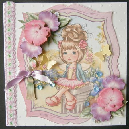 Our Little Angel Birthday Card Topper & Decoupage by Davina Rundle