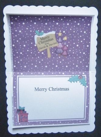 Xmas Personalised David & Davina Matching A5 Insert by Davina Rundle