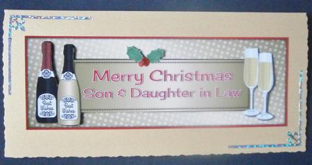 Christmas Champagne Son & Daughter in Law Large Dl by Davina Rundle
