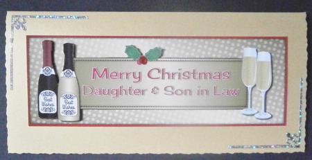 Christmas Champagne Daughter & Son in Law Large Dl by Davina Rundle