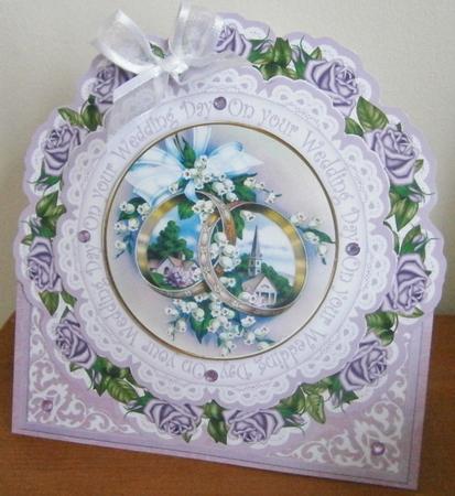 Lilac Rings Wedding Day 3D Picture Doily C & E Kit by Davina Rundle
