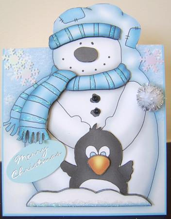 Frosty Snowman Over the Edge and Decoupage by Davina Rundle
