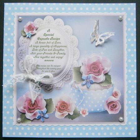 A Special Cupcake Recipe (2) 8" x 8" Card Topper by Davina Rundle
