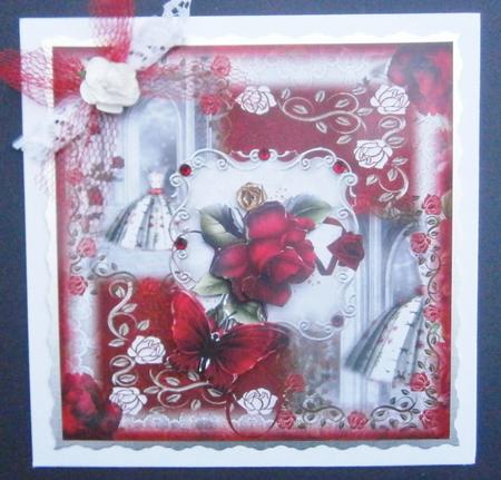 Gorgeous Red Rose 8x8 Topper by Davina Rundle