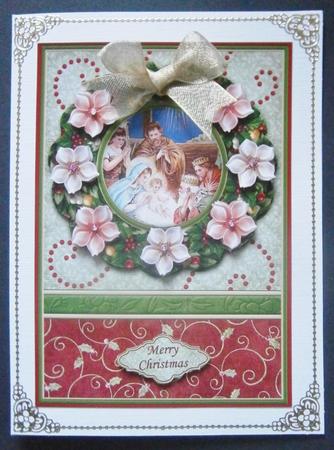 Christmas Wreath Nativity A5 Card Topper & Decoupage by Davina Rundle