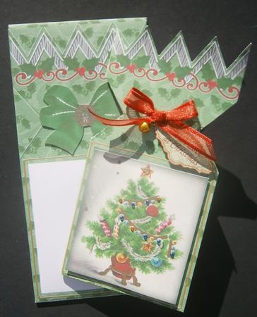Elegant Tree Green Cracker Card & Envelope Mini Kit by Davina Rundle