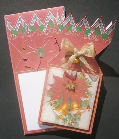 Poinsettia Bells Cracker Card & Envelope Mini Kit by Davina Rundle