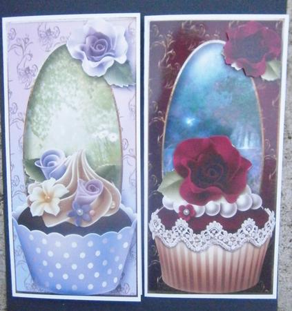 2 Cupcake Dl Toppers with Decoupage by Davina Rundle