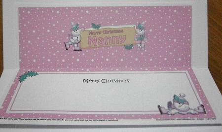 Xmas Nanny Snowmen Signpost Large Dl Matching Insert by Davina Rundle