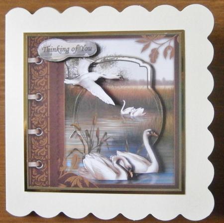 Swans on the River Card Topper & Quick Decoupage by Davina Rundle