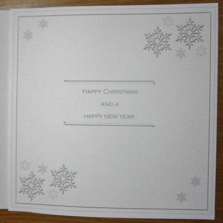 Snowflakes Silver Happy Christmas 8in Insert Panel by Davina Rundle