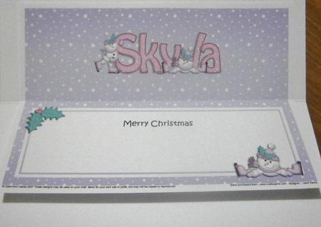 Merry Christmas Skyla Snowmen Matching Large Dl Insert by Davina Rundle