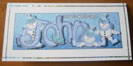 Large Dl Xmas John Quick Card 3D Decoupage by Davina Rundle
