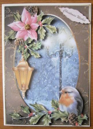 Christmas Lamp & Robin by Davina Rundle