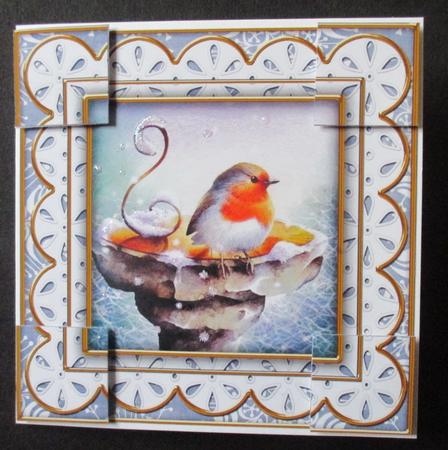Blue Robin Lace 8in Picture Sheet by Davina Rundle