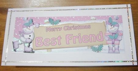 Xmas Best Friend Snowmen Signpost Lge Dl Easicut Decoupage by Davina Rundle