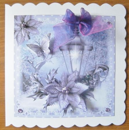 Purple Poinsettia Christmas Lantern by Davina Rundle