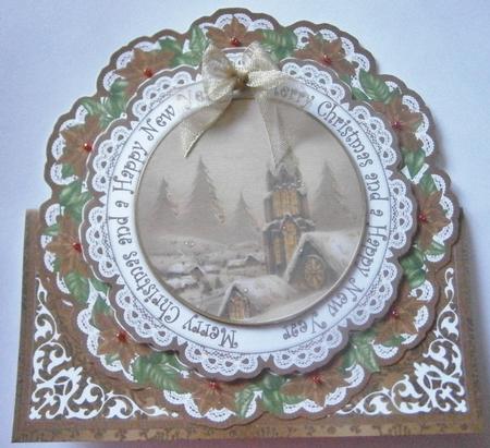 Snowsteeple m Christmas Happy N Year Picture Doily C & E Kit by Davina Rundle