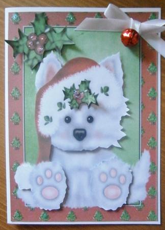 Lovely Fluffy Santa Puppy by Davina Rundle