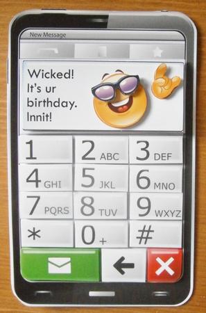 Mobile Phone Wicked Birthday Innit Teenager Quick Card by Davina Rundle