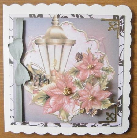 Beautiful Christmas Lamp and Ponsettias  by Davina Rundle