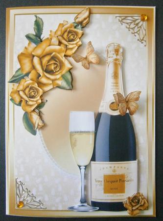 Champagne & Glass's with Gold Roses by Davina Rundle