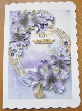 Gorgeous Deep Purple Lilies & Golden Frame by Davina Rundle