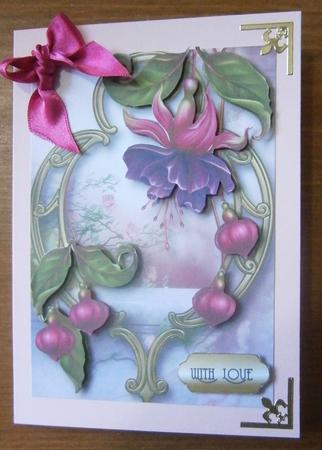 Fabulous Fuschias & Golden Frame by Davina Rundle
