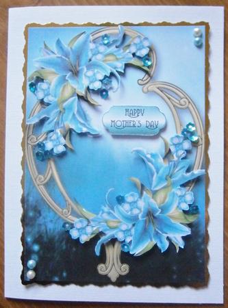 Beautiful Blue Lilies & Golden Frame by Davina Rundle