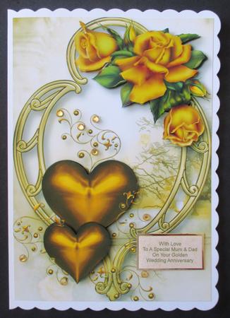 Hearts and Flowers - Golden Roses by Davina Rundle