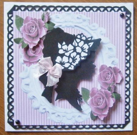 Pretty Silhouette Lady with Painted Rose 8x8 Mini Kit by Davina Rundle