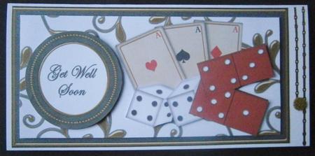 Mens White Games Get Well Soon Dl Decoupage Topper by Davina Rundle