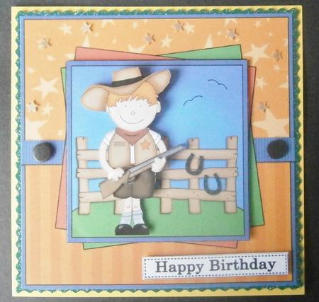 Boyz Zeb the Cowboy Quick Card with 3D Decoupage by Davina Rundle