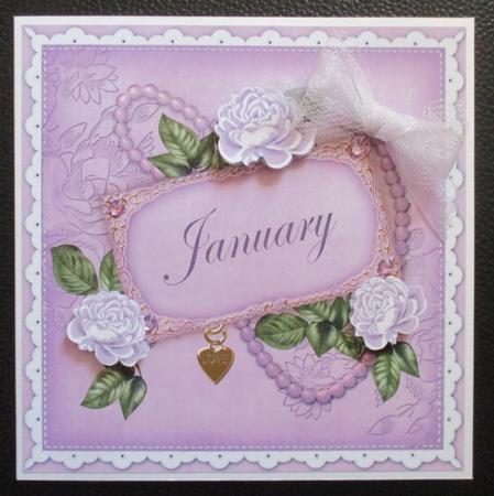 Lilac Roses January 8in Decoupage Topper by Davina Rundle