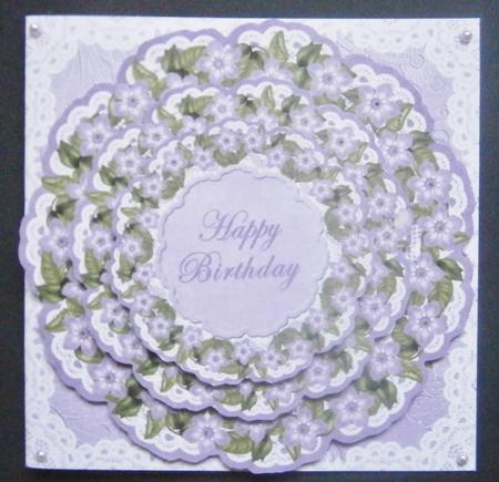 Lilac Forget Me Knot Happy Birthday 3D Doily Card Mini Kit by Davina Rundle