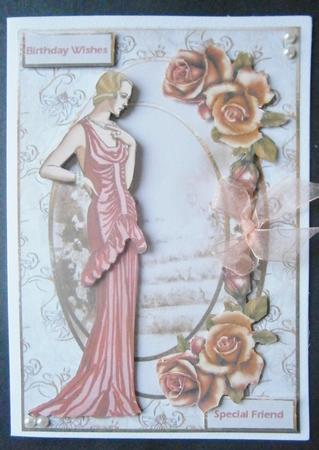 Lady in the Garden Card with Decoupage by Davina Rundle