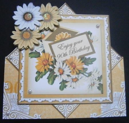 Lemon Daisy 90th Birthday Diamond Card Mini Kit by Davina Rundle