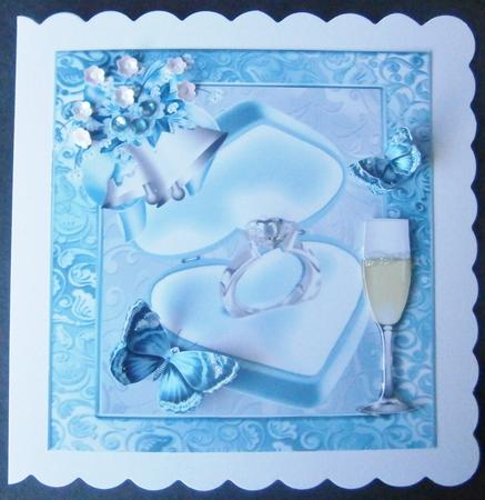 Beautiful Silver Engagement Ring in Pale Blue Box 8x8 by Davina Rundle