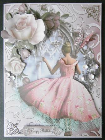 Beautiful Pink Roses Dress Lady Topper by Davina Rundle