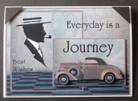 Male Card Vintage Car Best Wishes by Davina Rundle