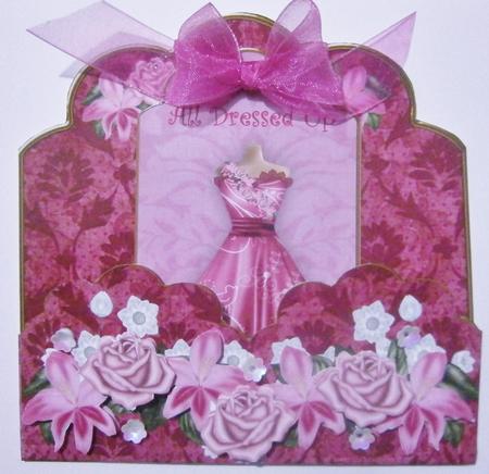 Hot Pink Birdy Dressed Up Scallop Fashion Tag Cf Mini Kit by Davina Rundle