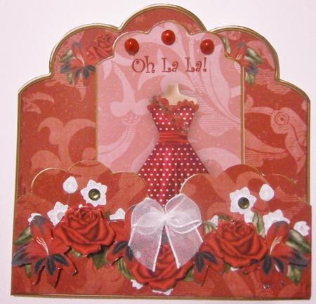 Red Dotty Oh La La Scallop Fashion Tag Cf Mini Kit by Davina Rundle