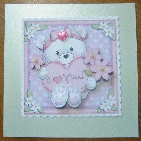 Teddy Tess's Heart Quick Card N 3D Decoupage by Davina Rundle