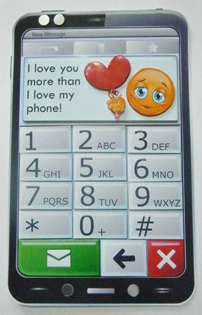 Mobile Phone Love You More Than I Love My Phone Quick Card by Davina Rundle