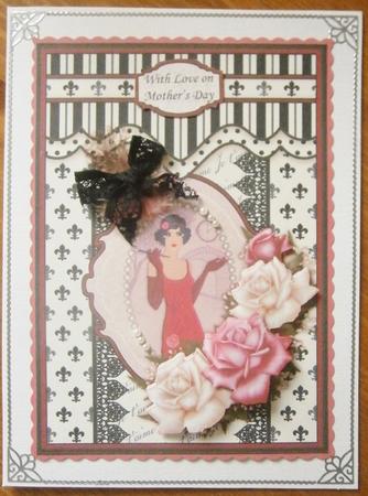 Flapper Girl & Roses Art Deco Topper & Decoupage by Davina Rundle