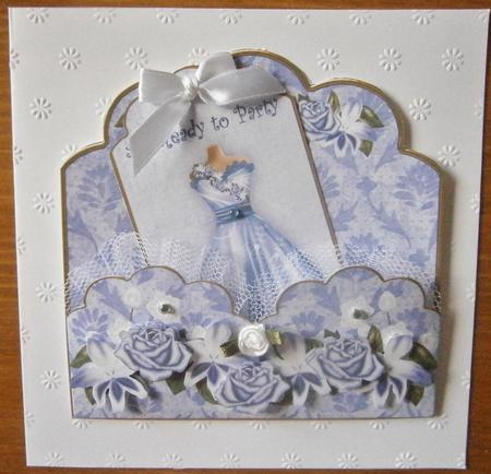Blue Birdy Ready to Party Scallop Fashion Tag Cf Mini Kit by Davina Rundle