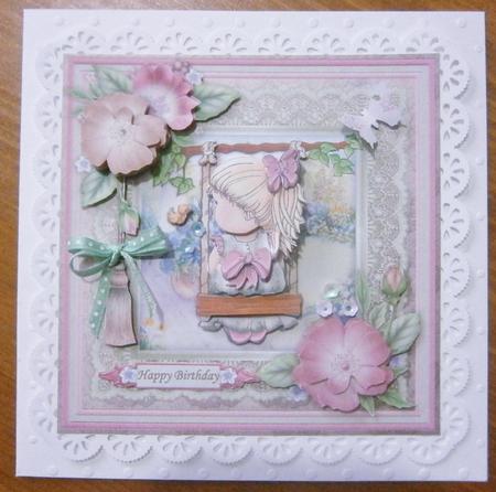 Swingtime in the Garden 8x8 Mini Kit with Decoupage by Davina Rundle