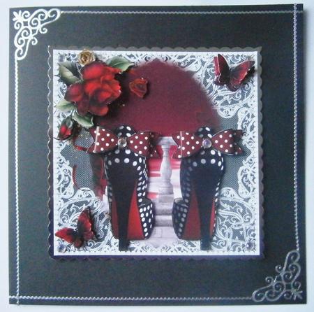 Black and White Polka Dot Shoes with Paper Bows by Davina Rundle