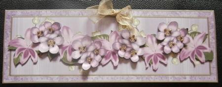 Lilac Cherry Blossom Large Dl Decoupage Card & Env Kit by Davina Rundle